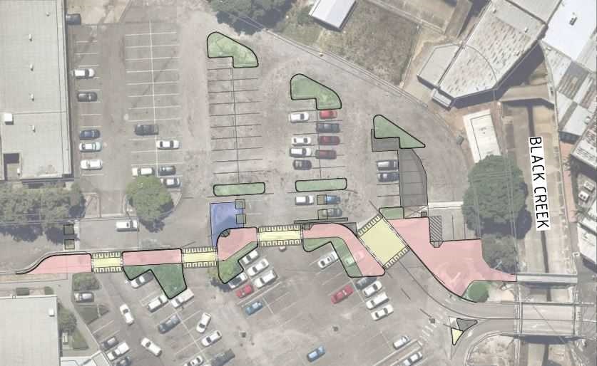 Map of location of new pedestrian bridge to Wollombi Road