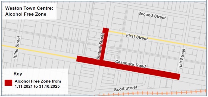 Map of Weston Alcohol-Free Zones