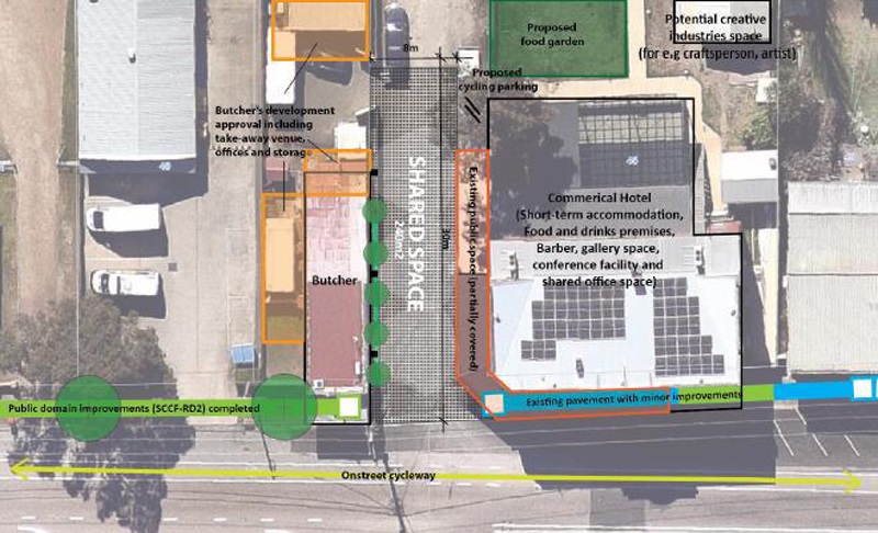 Aerial map of location of works on Chruch Street, Branxton