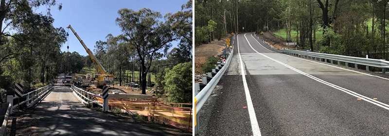 Fosters Bridge before and after